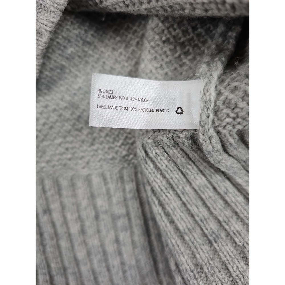 Gap Icon Cable Knit Sweater Women's Small Gray Lambs Wool Blend Turtleneck - Picture 5 of 10